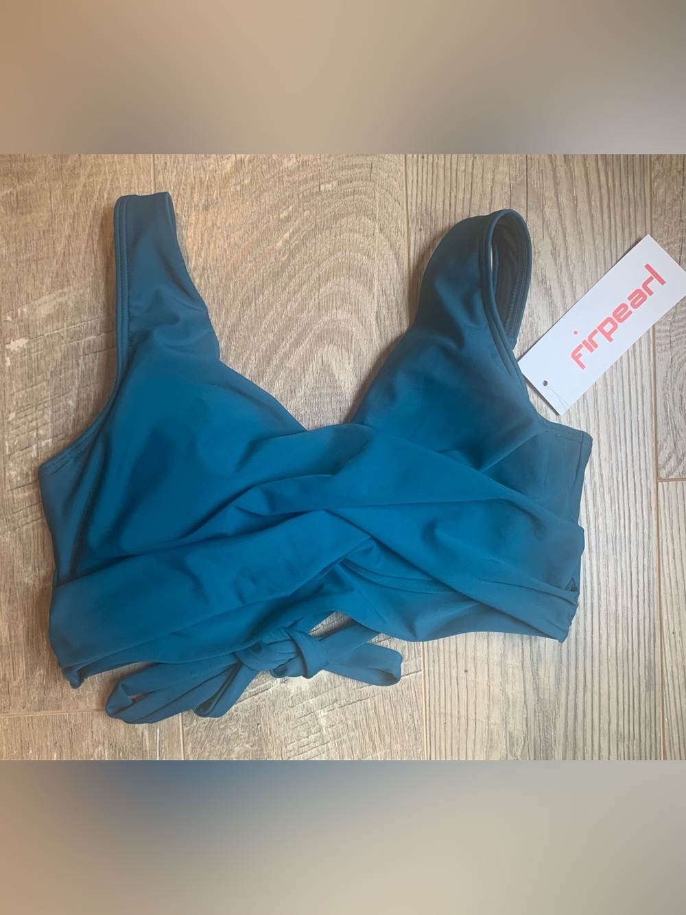 Firpearl Teal Swim Top with Black Lining NWT - 8